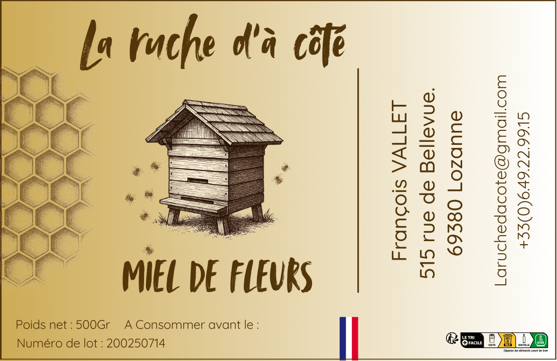 Pot de miel toutes fleurs 500g La Ruche d'à Côté